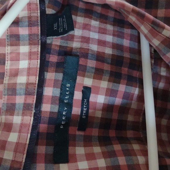 Perry Ellis Red and Blue Casual Button Down Shirt - Picture 2 of 2